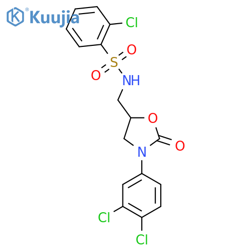 2-chloro-N-{3-(3,4-dichlorophenyl)-2-oxo-1,3-oxazolidin-5-ylmethyl}benzene-1-sulfonamide structure