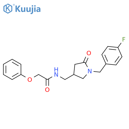 N-({1-(4-fluorophenyl)methyl-5-oxopyrrolidin-3-yl}methyl)-2-phenoxyacetamide structure