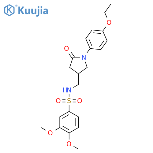 N-{1-(4-ethoxyphenyl)-5-oxopyrrolidin-3-ylmethyl}-3,4-dimethoxybenzene-1-sulfonamide structure
