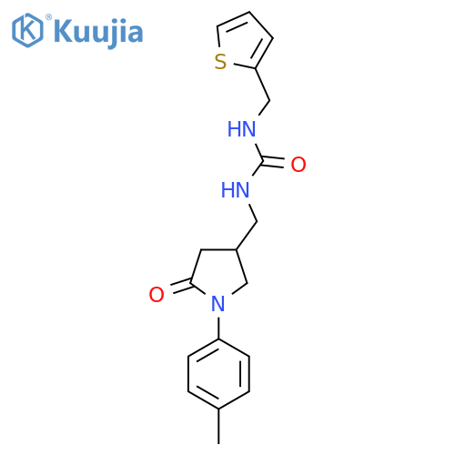 3-{1-(4-methylphenyl)-5-oxopyrrolidin-3-ylmethyl}-1-(thiophen-2-yl)methylurea structure