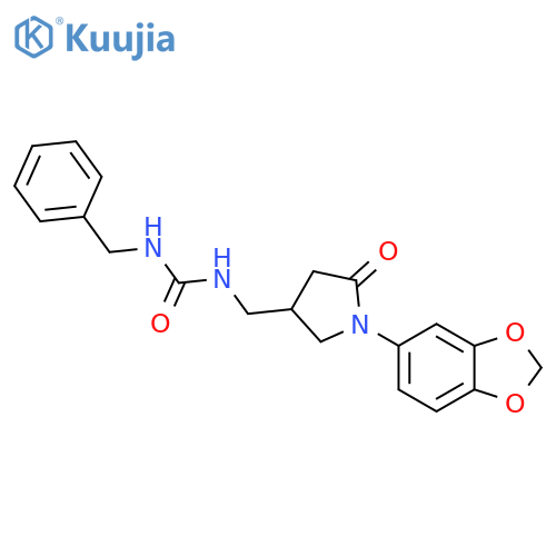 3-{1-(2H-1,3-benzodioxol-5-yl)-5-oxopyrrolidin-3-ylmethyl}-1-benzylurea structure