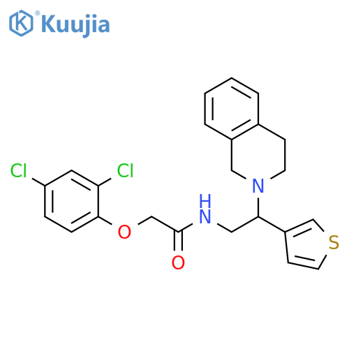 2-(2,4-dichlorophenoxy)-N-2-(1,2,3,4-tetrahydroisoquinolin-2-yl)-2-(thiophen-3-yl)ethylacetamide structure
