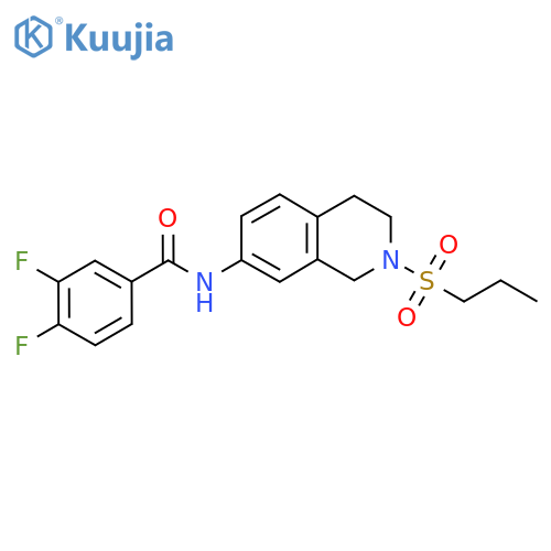 3,4-difluoro-N-2-(propane-1-sulfonyl)-1,2,3,4-tetrahydroisoquinolin-7-ylbenzamide structure