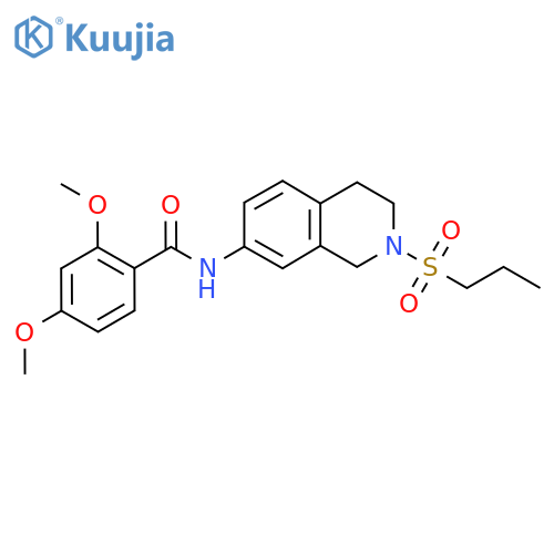 2,4-dimethoxy-N-2-(propane-1-sulfonyl)-1,2,3,4-tetrahydroisoquinolin-7-ylbenzamide structure