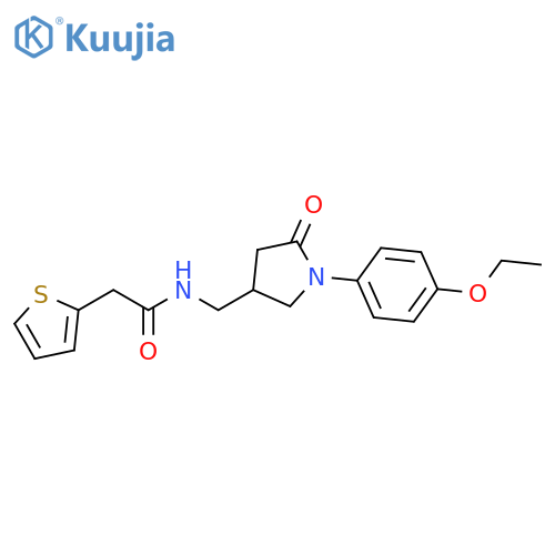 N-{1-(4-ethoxyphenyl)-5-oxopyrrolidin-3-ylmethyl}-2-(thiophen-2-yl)acetamide structure