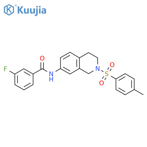 3-fluoro-N-2-(4-methylbenzenesulfonyl)-1,2,3,4-tetrahydroisoquinolin-7-ylbenzamide structure