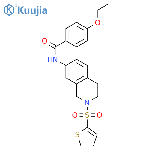 4-ethoxy-N-2-(thiophene-2-sulfonyl)-1,2,3,4-tetrahydroisoquinolin-7-ylbenzamide structure