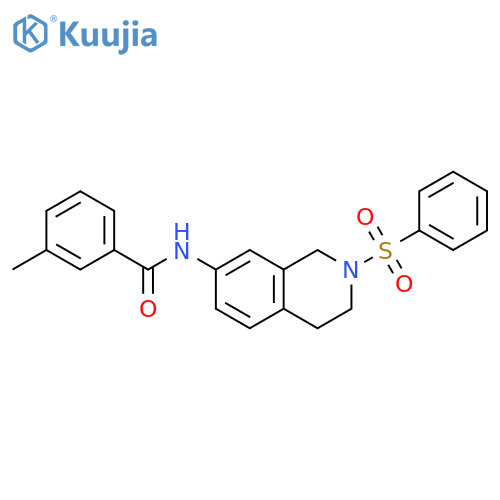 N-2-(benzenesulfonyl)-1,2,3,4-tetrahydroisoquinolin-7-yl-3-methylbenzamide structure