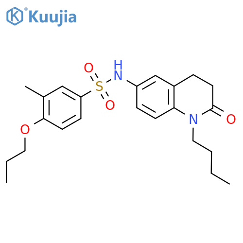 N-(1-butyl-2-oxo-1,2,3,4-tetrahydroquinolin-6-yl)-3-methyl-4-propoxybenzene-1-sulfonamide structure