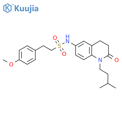 2-(4-methoxyphenyl)-N-1-(3-methylbutyl)-2-oxo-1,2,3,4-tetrahydroquinolin-6-ylethane-1-sulfonamide structure