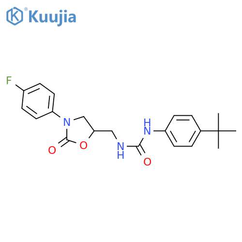 1-(4-tert-butylphenyl)-3-{3-(4-fluorophenyl)-2-oxo-1,3-oxazolidin-5-ylmethyl}urea structure