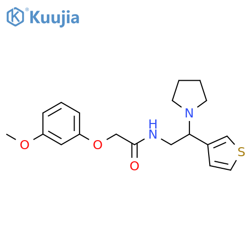 2-(3-methoxyphenoxy)-N-2-(pyrrolidin-1-yl)-2-(thiophen-3-yl)ethylacetamide structure