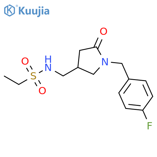 N-({1-(4-fluorophenyl)methyl-5-oxopyrrolidin-3-yl}methyl)ethane-1-sulfonamide structure