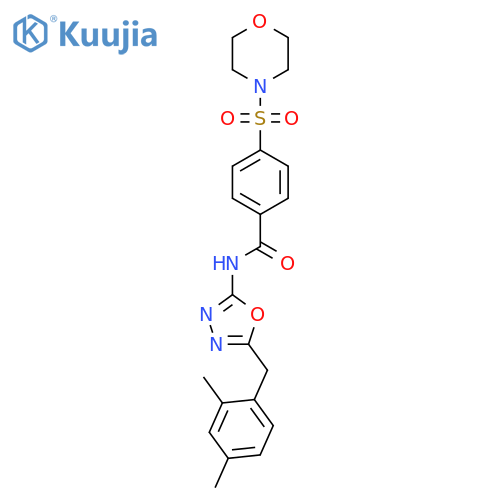 N-{5-(2,4-dimethylphenyl)methyl-1,3,4-oxadiazol-2-yl}-4-(morpholine-4-sulfonyl)benzamide structure