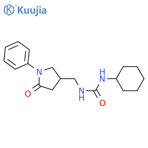 1-cyclohexyl-3-(5-oxo-1-phenylpyrrolidin-3-yl)methylurea structure