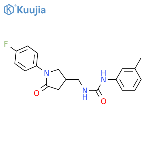3-{1-(4-fluorophenyl)-5-oxopyrrolidin-3-ylmethyl}-1-(3-methylphenyl)urea structure