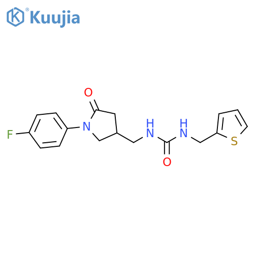 3-{1-(4-fluorophenyl)-5-oxopyrrolidin-3-ylmethyl}-1-(thiophen-2-yl)methylurea structure