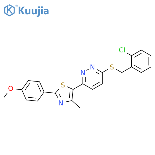 3-{(2-chlorophenyl)methylsulfanyl}-6-2-(4-methoxyphenyl)-4-methyl-1,3-thiazol-5-ylpyridazine structure