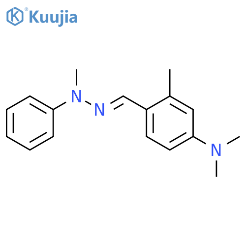 Benzaldehyde, 4-(dimethylamino)-2-methyl-, methylphenylhydrazone structure