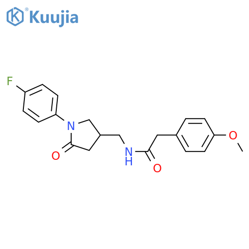 N-{1-(4-fluorophenyl)-5-oxopyrrolidin-3-ylmethyl}-2-(4-methoxyphenyl)acetamide structure