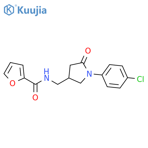 N-{1-(4-chlorophenyl)-5-oxopyrrolidin-3-ylmethyl}furan-2-carboxamide structure