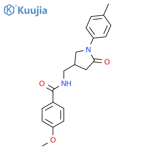 4-methoxy-N-{1-(4-methylphenyl)-5-oxopyrrolidin-3-ylmethyl}benzamide structure
