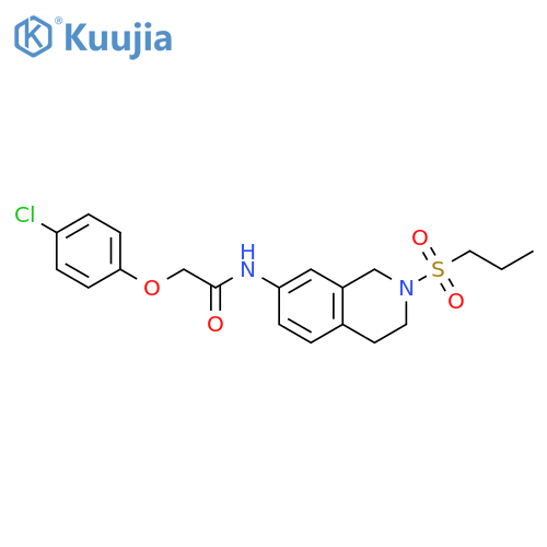 2-(4-chlorophenoxy)-N-2-(propane-1-sulfonyl)-1,2,3,4-tetrahydroisoquinolin-7-ylacetamide structure