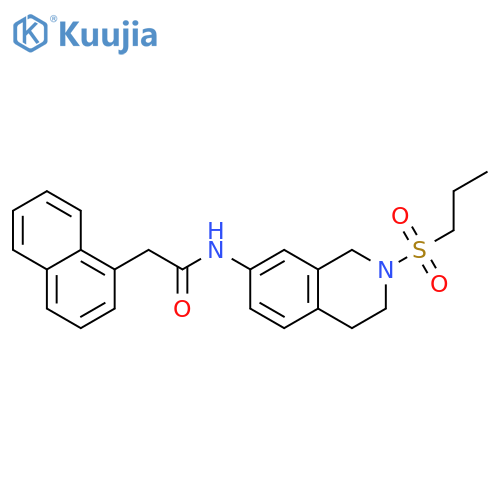 2-(naphthalen-1-yl)-N-2-(propane-1-sulfonyl)-1,2,3,4-tetrahydroisoquinolin-7-ylacetamide structure