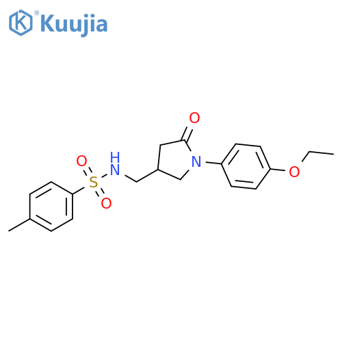N-{1-(4-ethoxyphenyl)-5-oxopyrrolidin-3-ylmethyl}-4-methylbenzene-1-sulfonamide structure