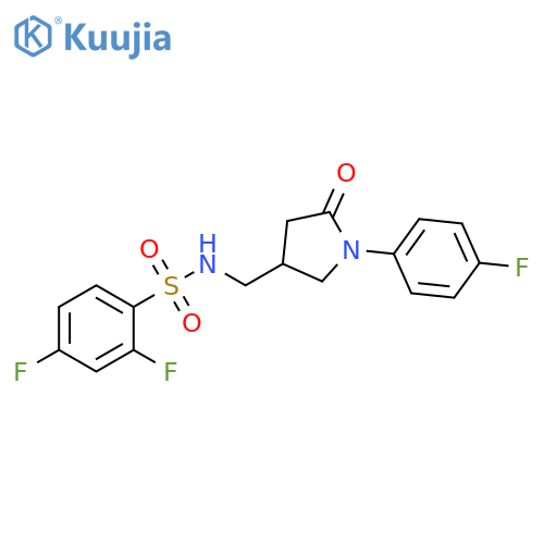 2,4-difluoro-N-{1-(4-fluorophenyl)-5-oxopyrrolidin-3-ylmethyl}benzene-1-sulfonamide structure