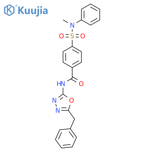 N-(5-benzyl-1,3,4-oxadiazol-2-yl)-4-methyl(phenyl)sulfamoylbenzamide structure