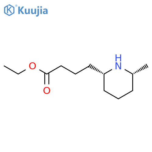 2-Piperidinebutanoic acid, 6-methyl-, ethyl ester, cis- structure