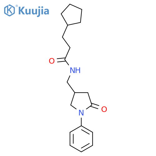 3-cyclopentyl-N-(5-oxo-1-phenylpyrrolidin-3-yl)methylpropanamide structure