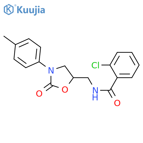 2-chloro-N-{3-(4-methylphenyl)-2-oxo-1,3-oxazolidin-5-ylmethyl}benzamide structure