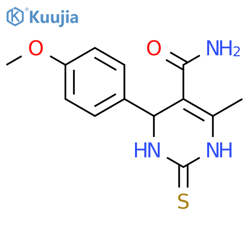 4-(4-methoxyphenyl)-6-methyl-2-sulfanylidene-1,2,3,4-tetrahydropyrimidine-5-carboxamide structure