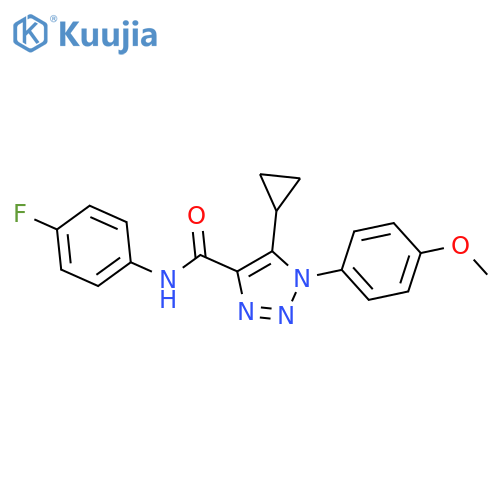 5-cyclopropyl-N-(4-fluorophenyl)-1-(4-methoxyphenyl)-1H-1,2,3-triazole-4-carboxamide structure