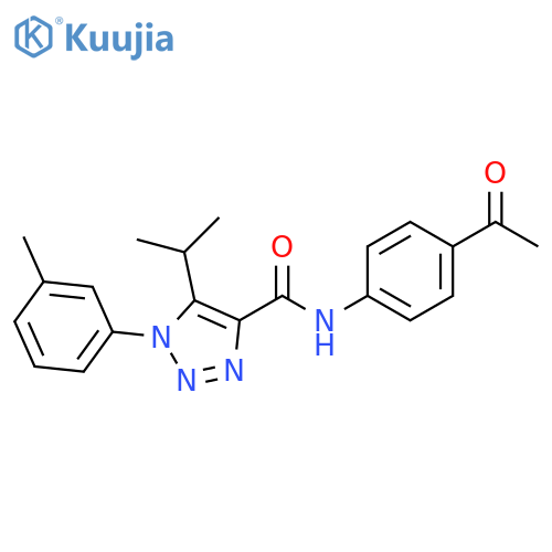 N-(4-acetylphenyl)-1-(3-methylphenyl)-5-(propan-2-yl)-1H-1,2,3-triazole-4-carboxamide structure