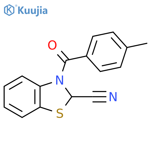2-Benzothiazolecarbonitrile, 2,3-dihydro-3-(4-methylbenzoyl)- structure