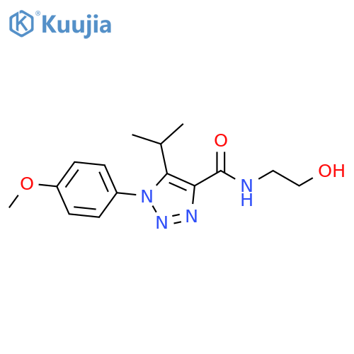 N-(2-hydroxyethyl)-1-(4-methoxyphenyl)-5-(propan-2-yl)-1H-1,2,3-triazole-4-carboxamide structure