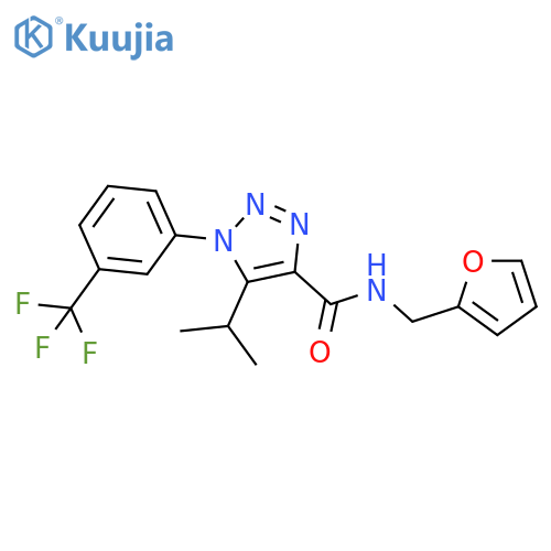 N-(furan-2-yl)methyl-5-(propan-2-yl)-1-3-(trifluoromethyl)phenyl-1H-1,2,3-triazole-4-carboxamide structure
