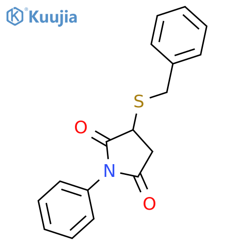 2,5-Pyrrolidinedione, 1-phenyl-3-[(phenylmethyl)thio]- structure