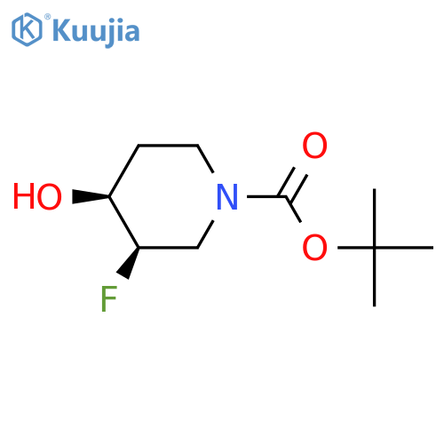 tert-butyl cis-3-fluoro-4-hydroxypiperidine-1-carboxylate structure