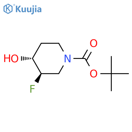 tert-butyl trans-3-fluoro-4-hydroxypiperidine-1-carboxylate structure