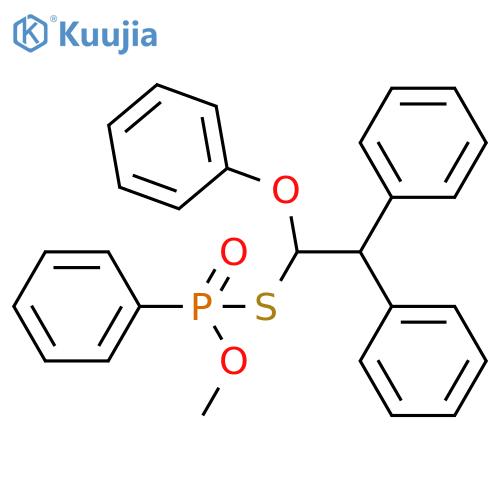 Ethyl, 1-[(methoxyphenylphosphinyl)thio]-1-phenoxy-2,2-diphenyl- structure
