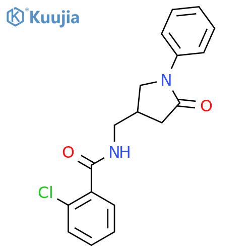2-chloro-N-(5-oxo-1-phenylpyrrolidin-3-yl)methylbenzamide structure