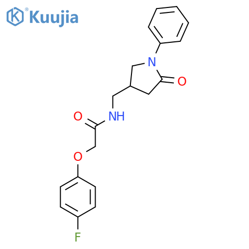 2-(4-fluorophenoxy)-N-(5-oxo-1-phenylpyrrolidin-3-yl)methylacetamide structure