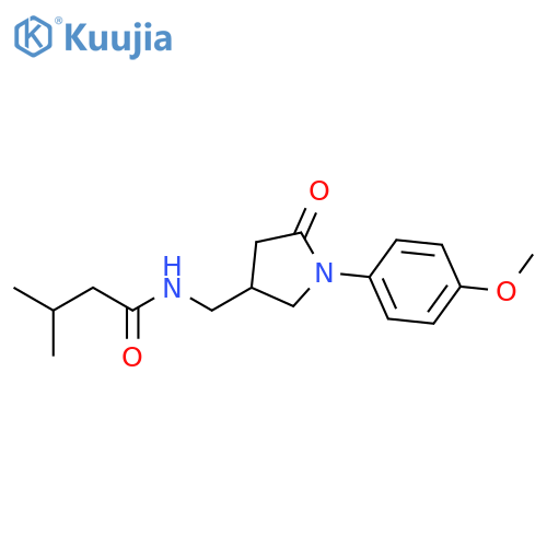 N-{1-(4-methoxyphenyl)-5-oxopyrrolidin-3-ylmethyl}-3-methylbutanamide structure