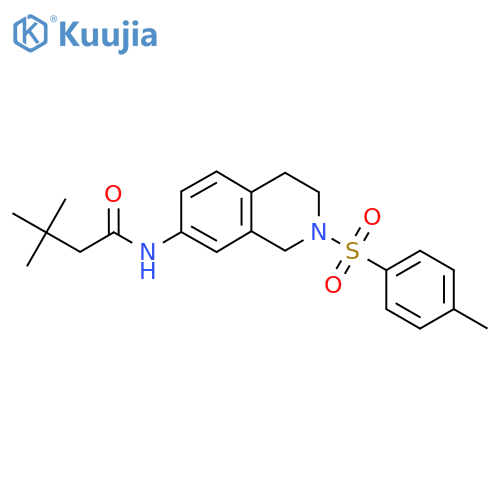 3,3-dimethyl-N-2-(4-methylbenzenesulfonyl)-1,2,3,4-tetrahydroisoquinolin-7-ylbutanamide structure