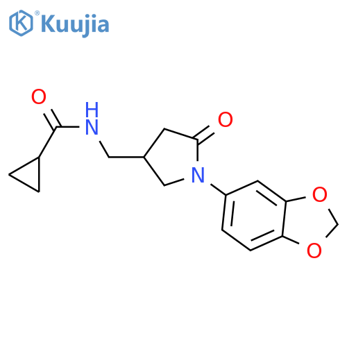 N-{1-(2H-1,3-benzodioxol-5-yl)-5-oxopyrrolidin-3-ylmethyl}cyclopropanecarboxamide structure