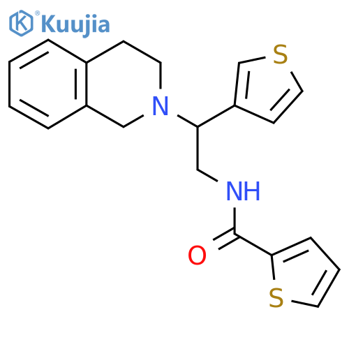 N-2-(1,2,3,4-tetrahydroisoquinolin-2-yl)-2-(thiophen-3-yl)ethylthiophene-2-carboxamide structure